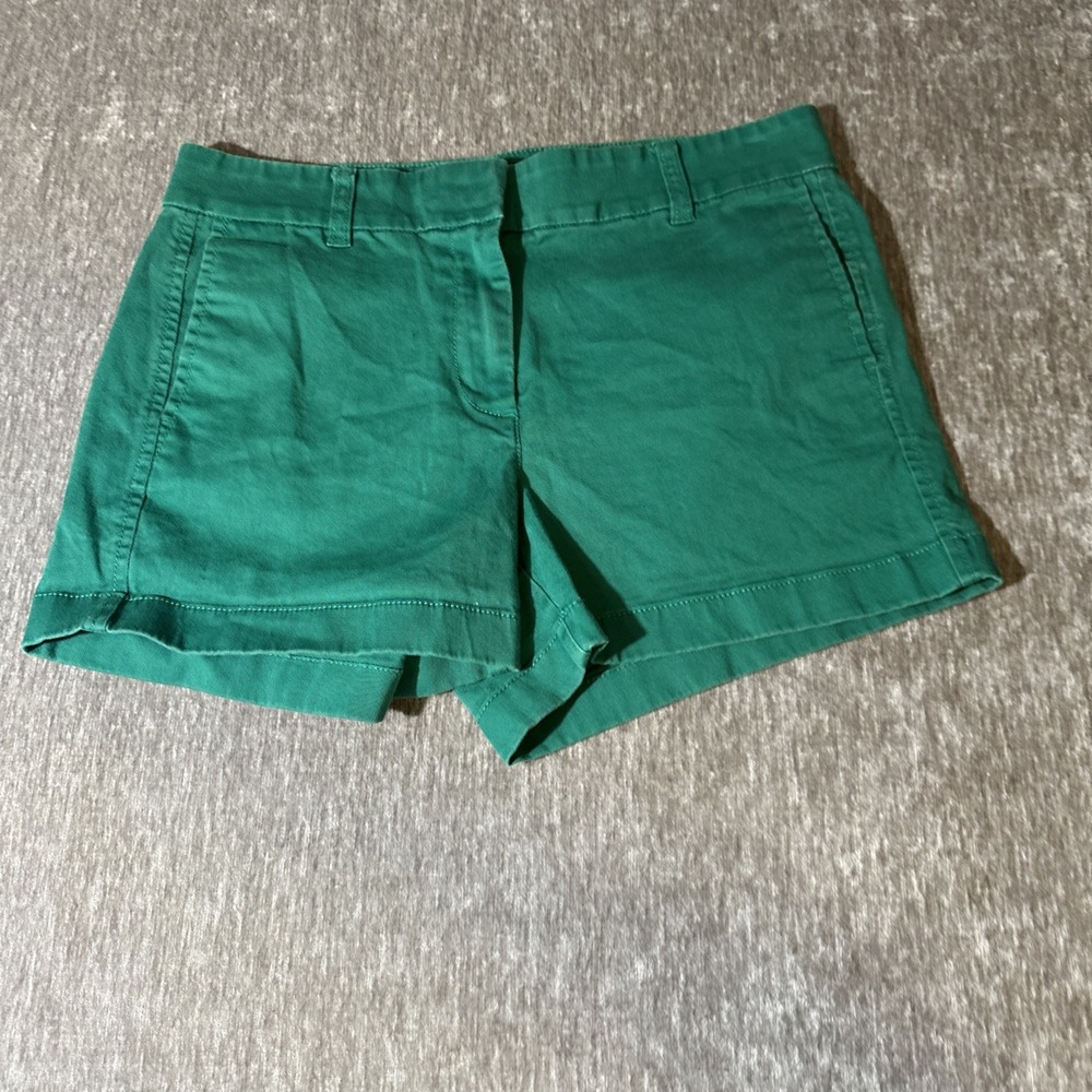 J.Crew Chino Shorts Women's 4 Green Cotton Casual preppy sporty